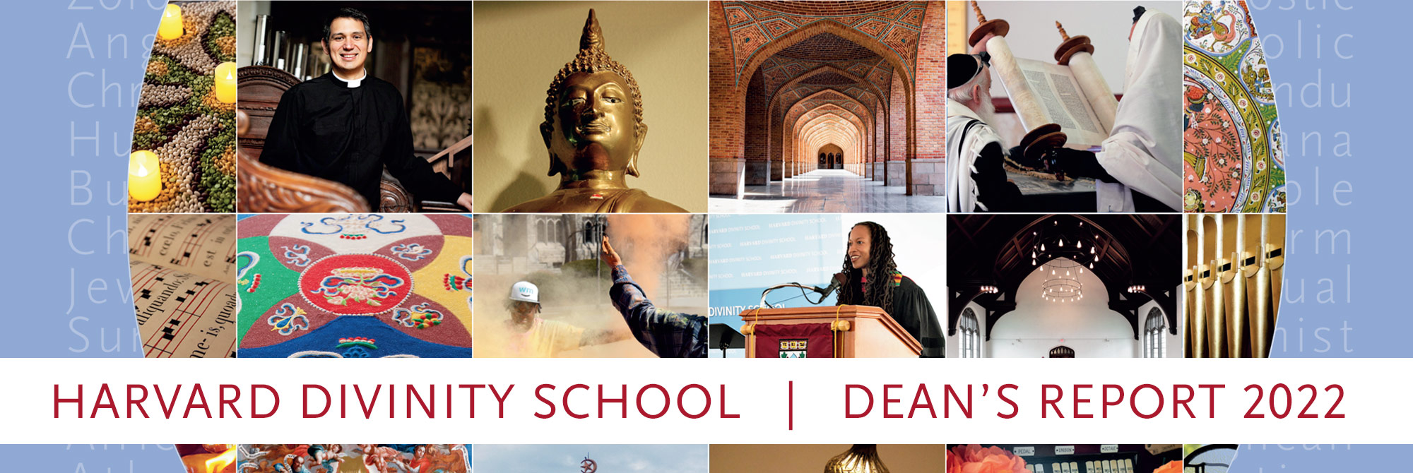 Collage of religious images from HDS and the world