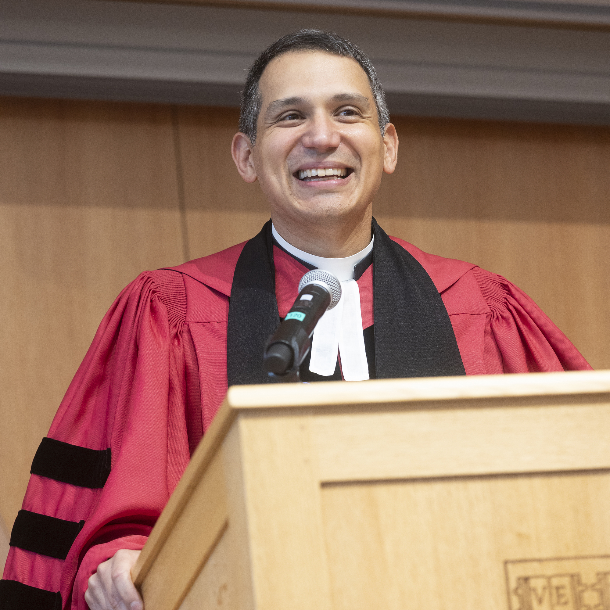HDS Professor Matthew Potts speaks during Convocation