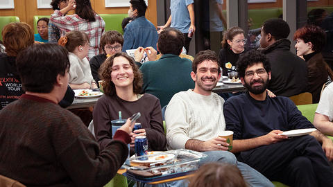 HDS students gathered in the cafe