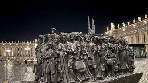 monument in Vatican City at night