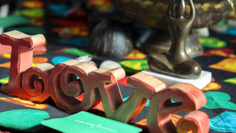 Altar with the word 'love' on it