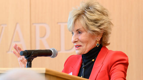 Arlene Hirschfeld speaking at lectern 