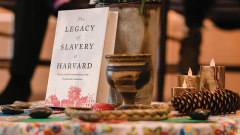 Book propped up on display