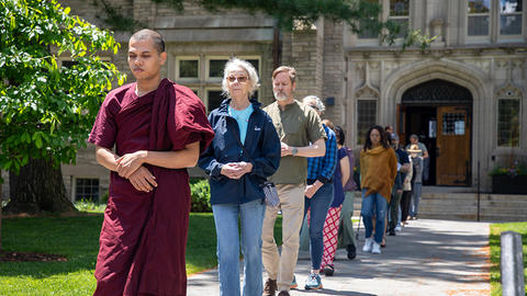 IIM participants during a walking meditation