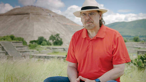Professor Davíd Carrasco at the Teotihuacan archeological site in Mexico