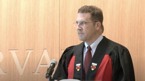 Dean Holland speaking at Convocation