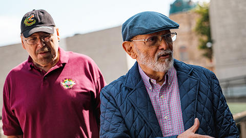 Davíd Carrasco y Eduardo Matos Moctezuma en México en 2019. Foto de Ryan Christopher Jones