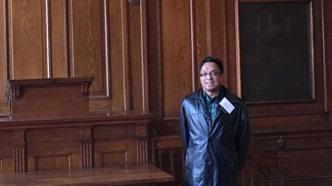 Richard Coutinho, MTS '94, inside Divinity Hall chapel