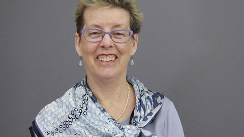 Sally Hemmel, smiling