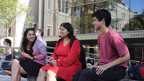 students in front of swartz