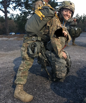 Amy Sexauer in her Army fatigues.
