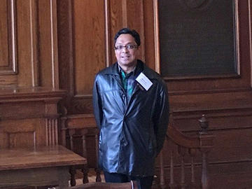 Richard Coutinho, MTS '94, inside Divinity Hall chapel