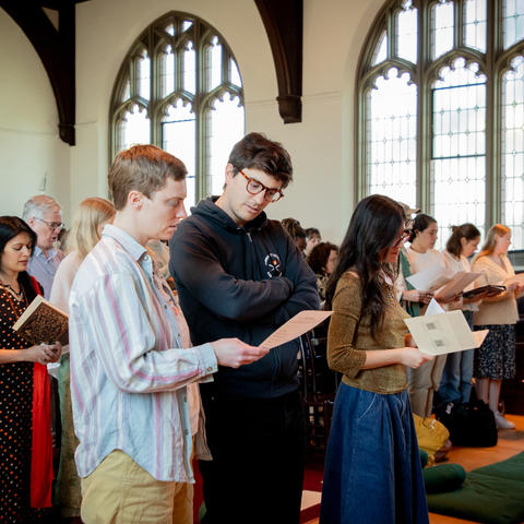 Worship service featuring students
