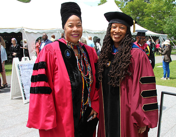 Tracey Hucks and Melissa Bartholomew at HDS Commencement on May 25, 2023