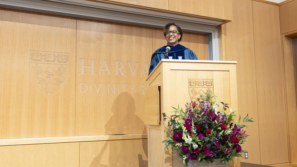Dean Frederick speaks during Convocation