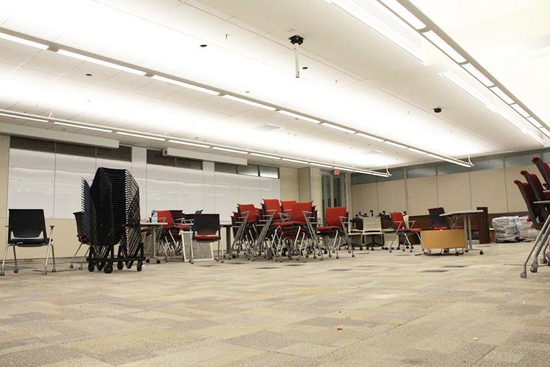 Chairs in an empty Oxford Street classroom