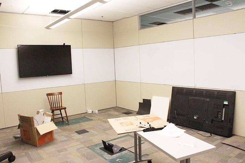 Technology being set up in empty Oxford Street classroom