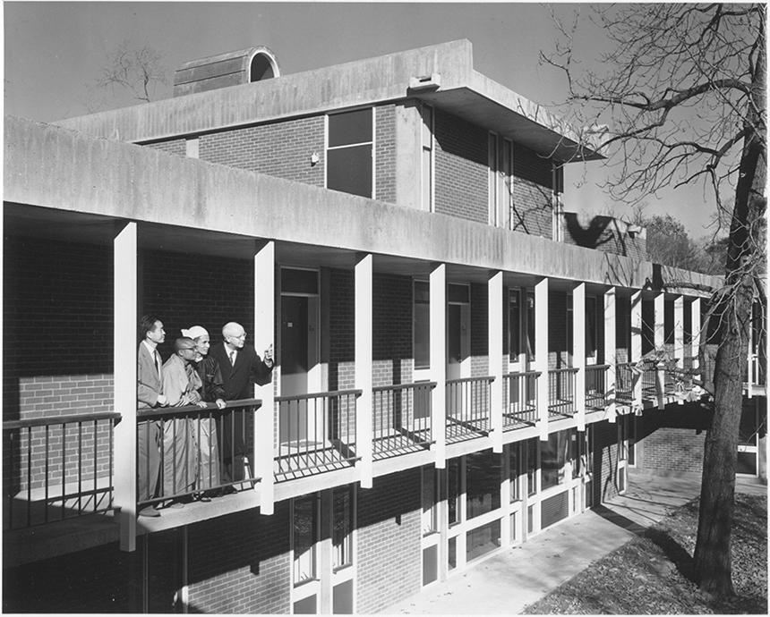 CSWR Director Robert Slater with the Center's first three affiliates in 1960