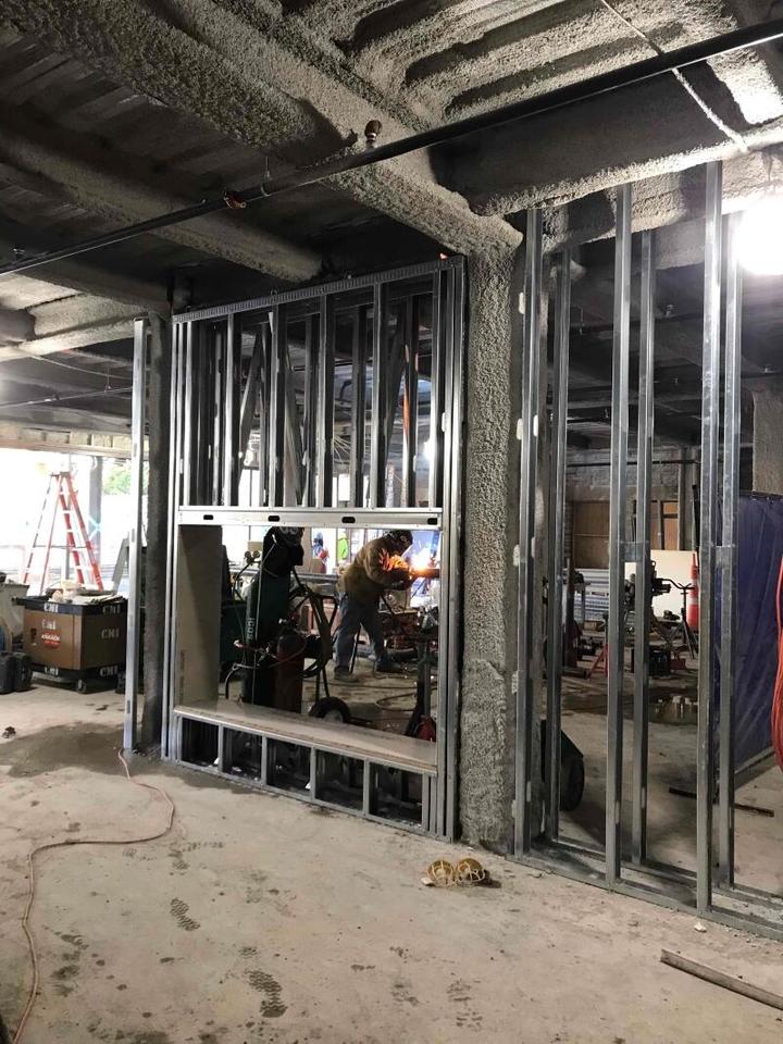 Swartz Hall fireplace framing