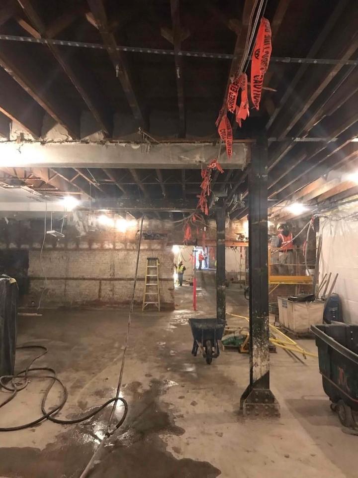 Ground floor of Swartz Hall under construction