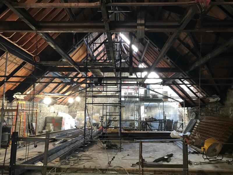 Old Stack Wing roof under construction