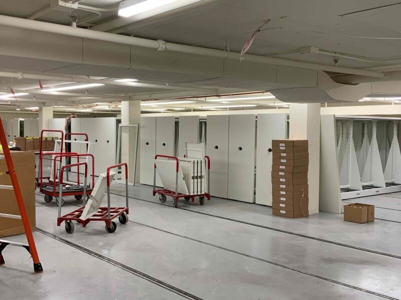 Library shelving for Swartz Hall