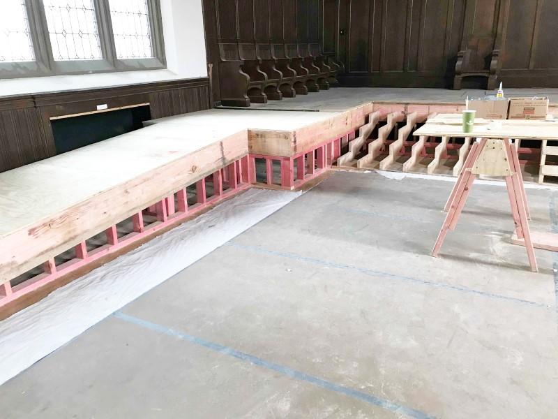 Andover Chapel ramp construction