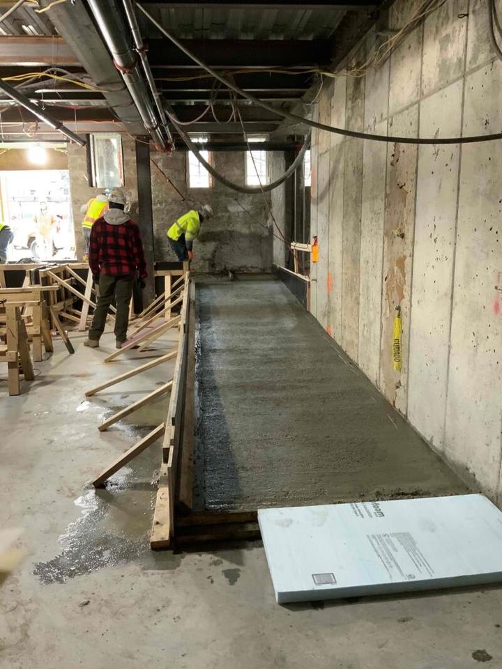 Ramp under construction at Swartz Hall