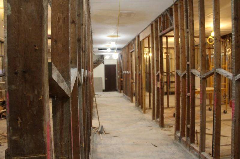 Swartz Hall second floor wood framing
