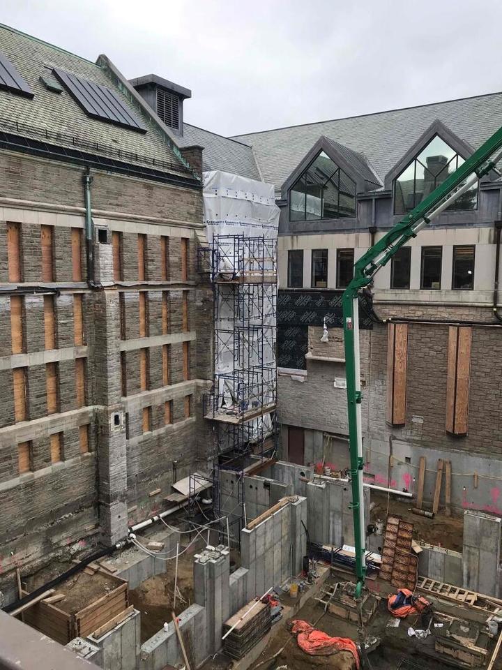 Swartz Hall addition foundation pouring