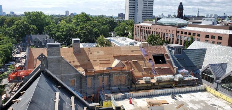 View of city from Swartz Hall roof