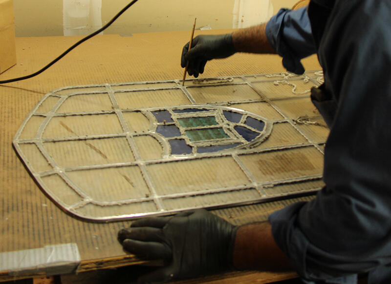 Renewing Swartz Hall stained glass