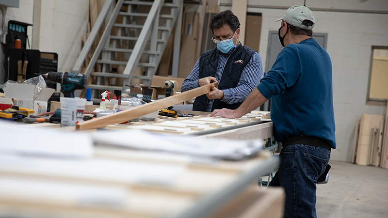 Millwork for Swartz Hall renewal project at Mark Richey Woodworking
