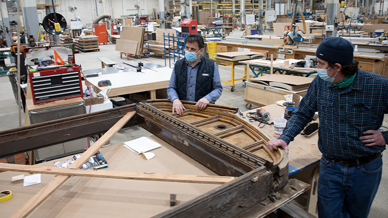 Millwork for Swartz Hall renewal project at Mark Richey Woodworking
