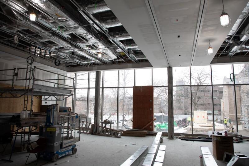 Swartz Hall multipurpose room under construction