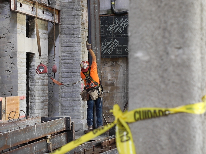 Swartz Hall steel installation