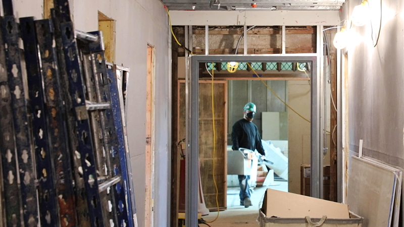 Swartz Hall under construction