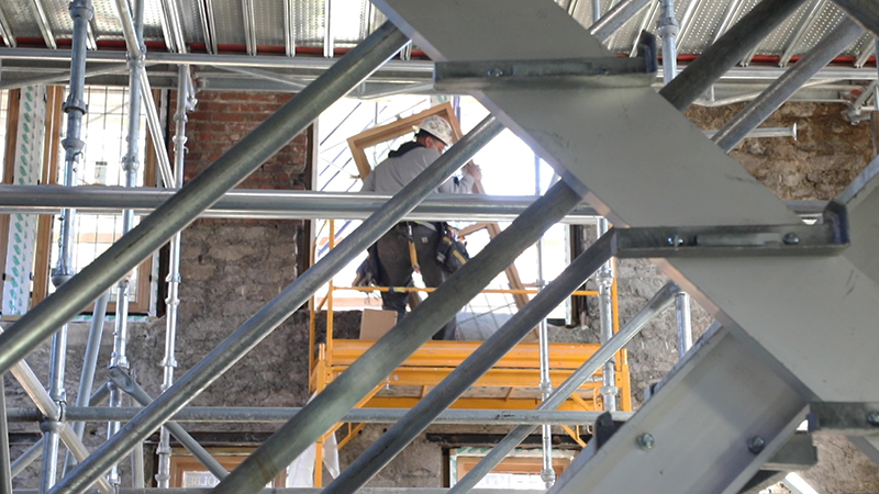 Swartz Hall window installation