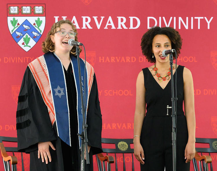 Francesca Robinson, MDiv '24, and Eve Woldemikel, MDiv candidate