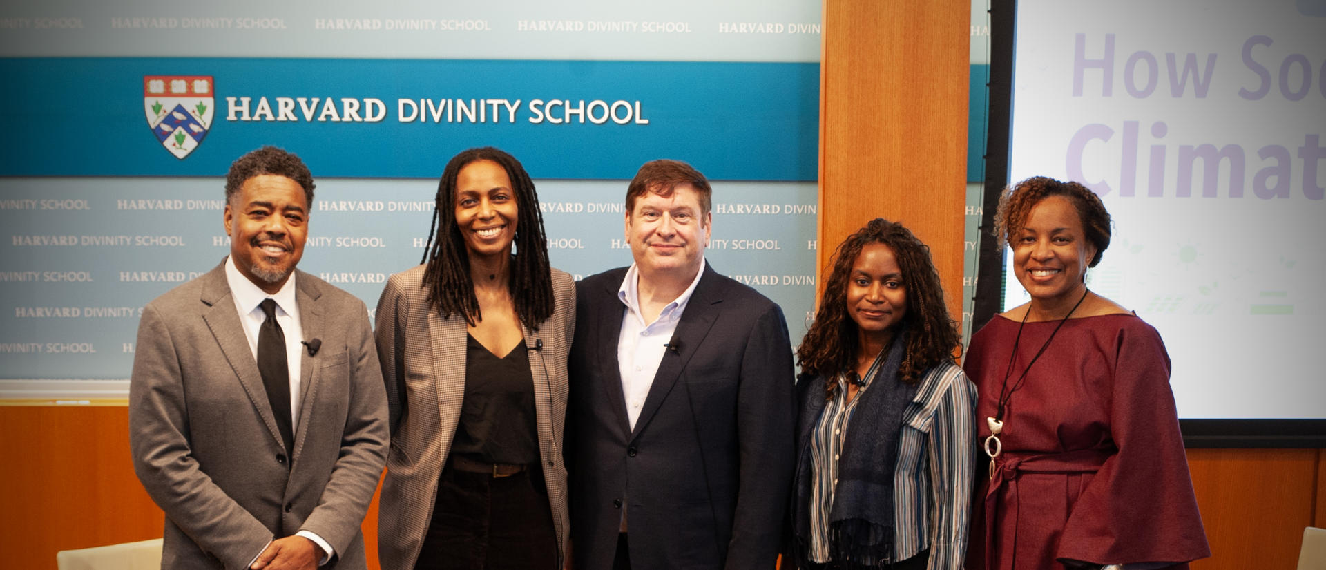 Terrence Johnson, Nikki Hoskins, Kurt Keilhacker, Etosha Cave, and Dean Frederick pose for a photo during event