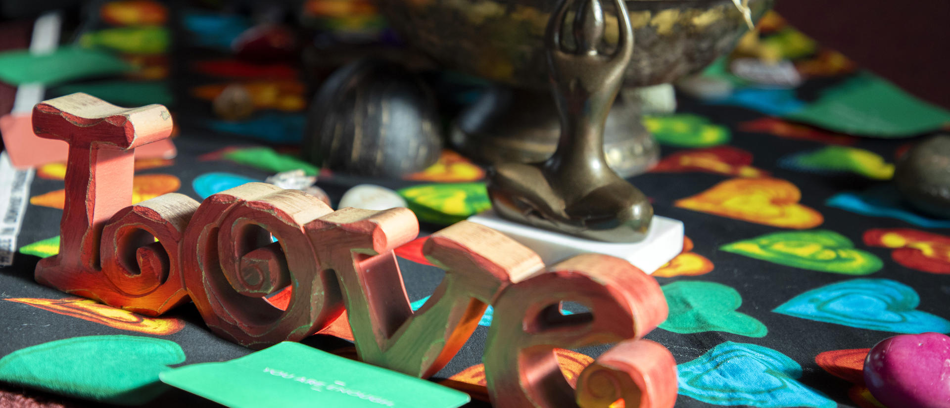 Altar with the word 'love' on it