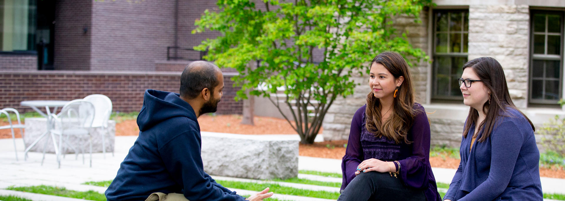 HDS students socializing outside