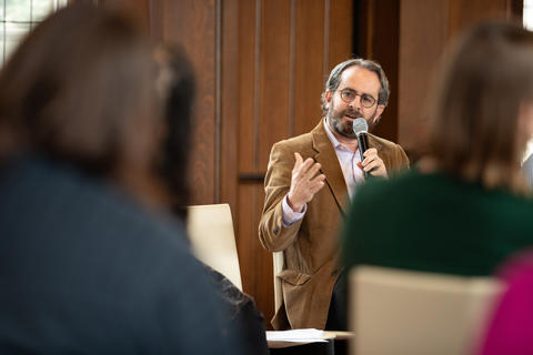 Jay Michaelson speaking at the event